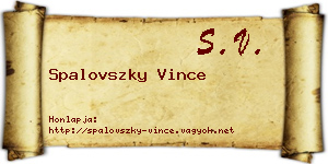 Spalovszky Vince névjegykártya